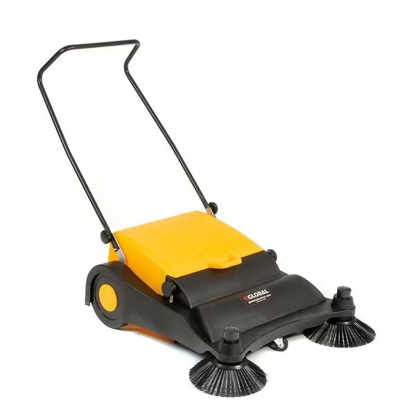 Industrial Push Sweeper 32 Cleaning Width Black and Yellow, Global Industrial, Mfr#: 442972